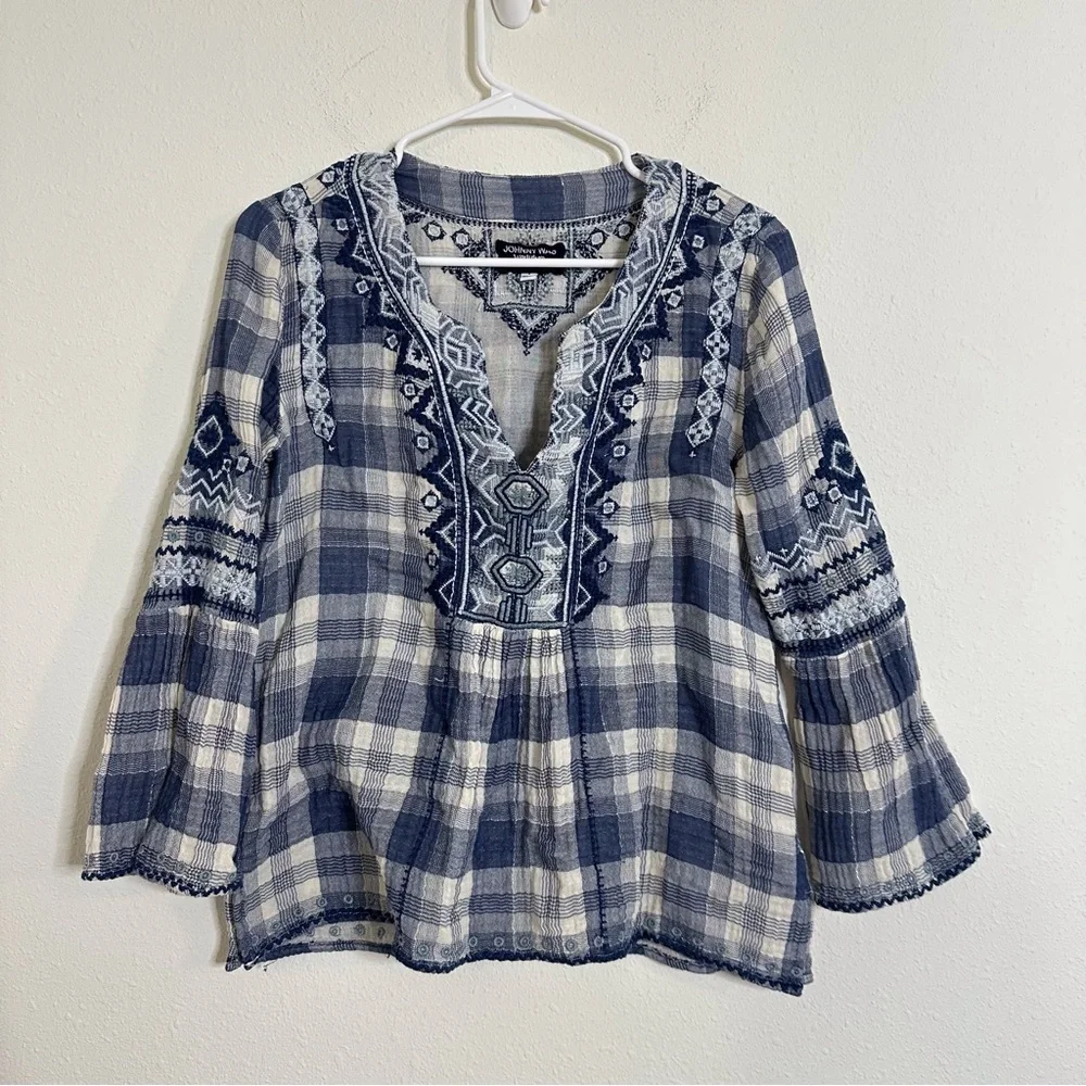 Johnny was simonee embroidered peasant blouse - Picture 3 of 6